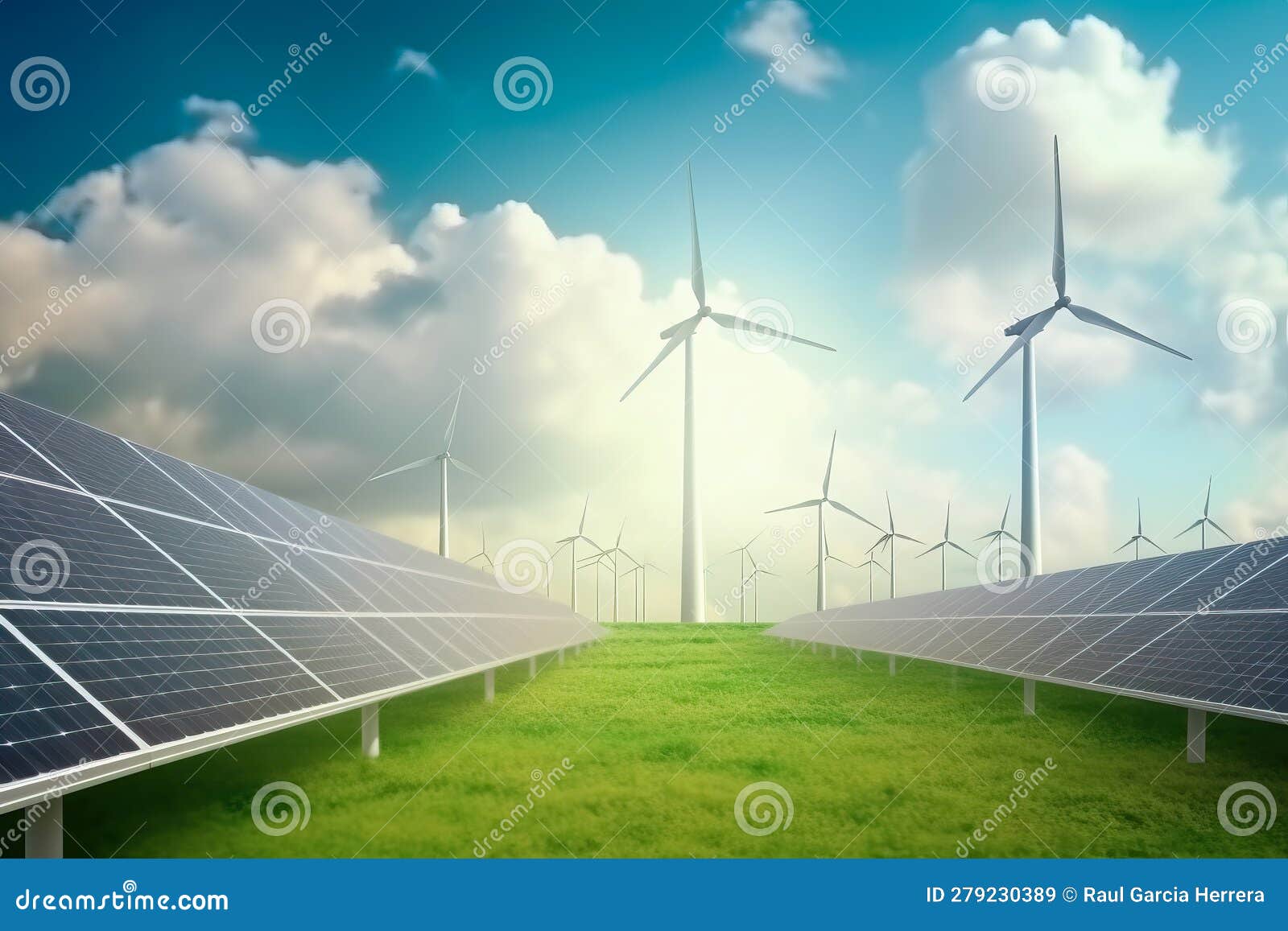 solar panels. renewable energy background with green energy. production of renewable energy concept. generative ai