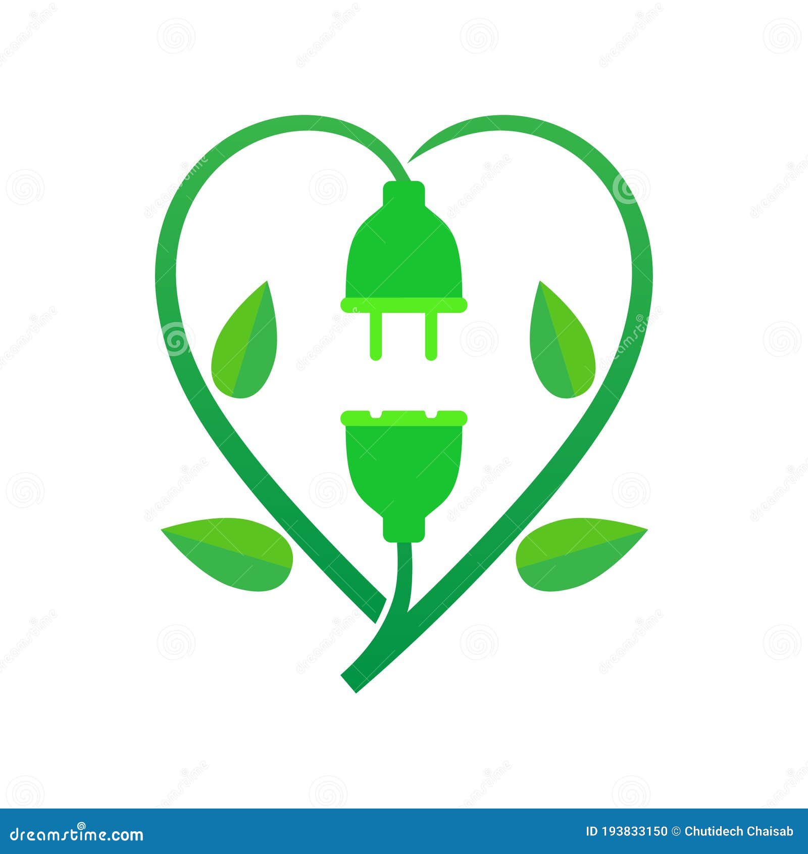 Renewable Energy Logo Template Vector Icon Design, Green Plug Power
