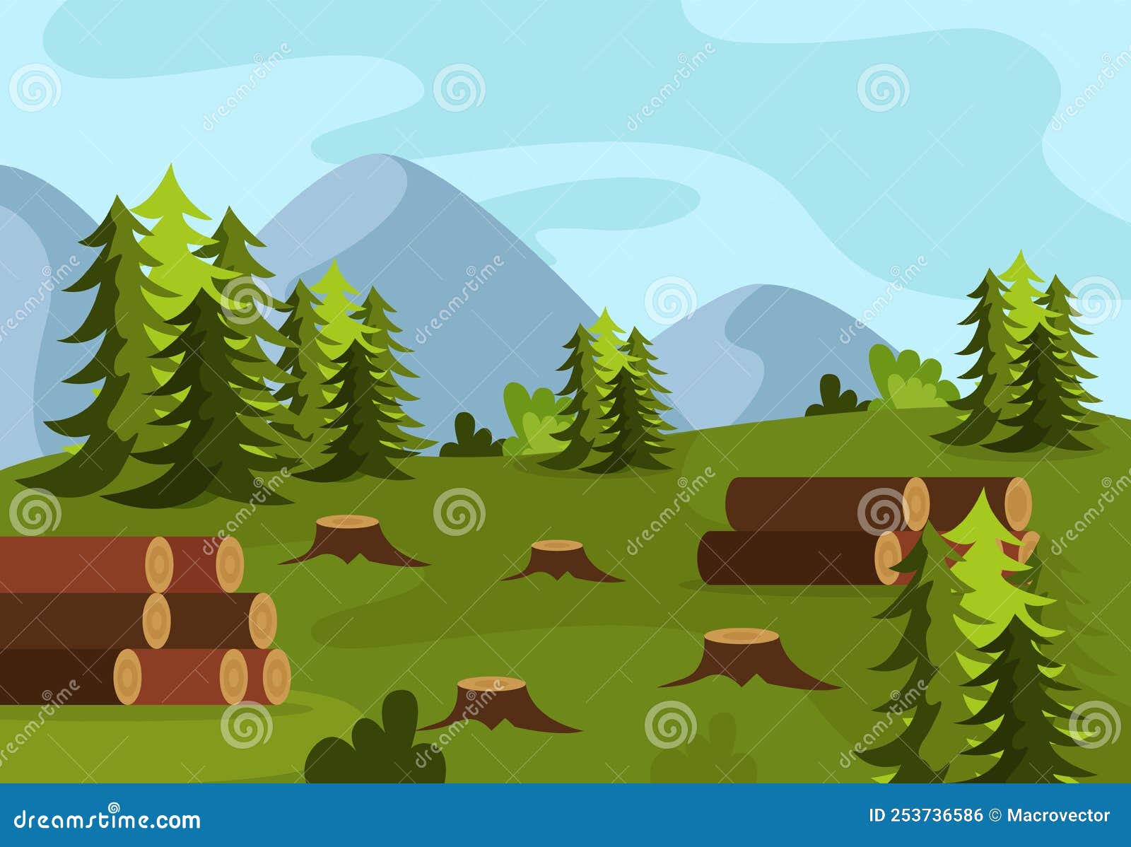 Renewable and Nonrenewable Resources Flat Background Stock Vector