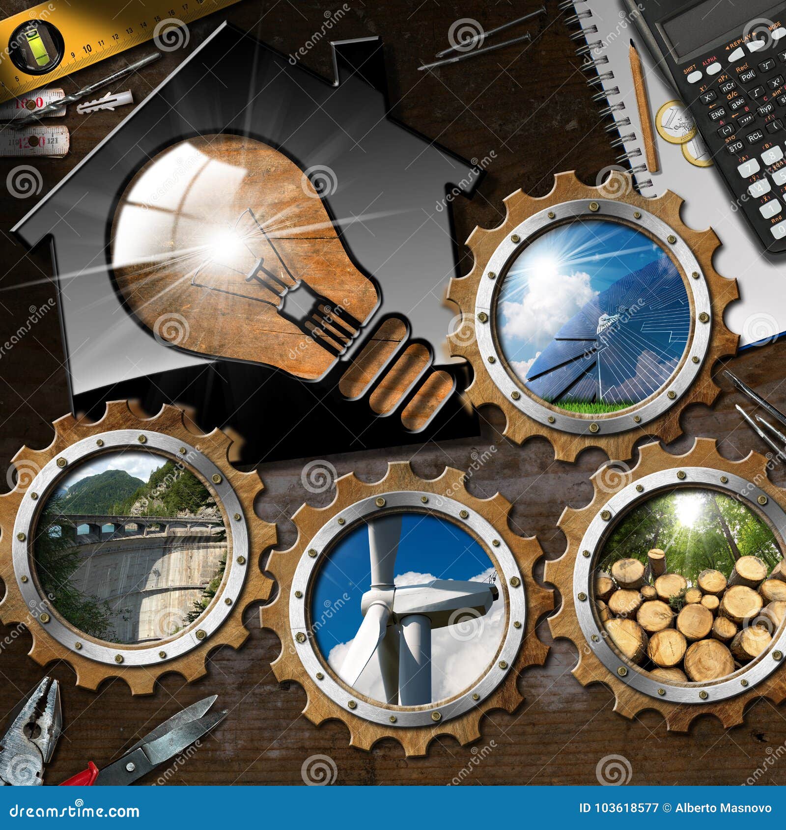 Renewable Resources - House With Light Bulb Stock Image ...