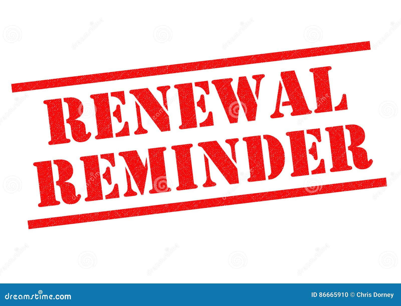 renewal reminder rubber stamp