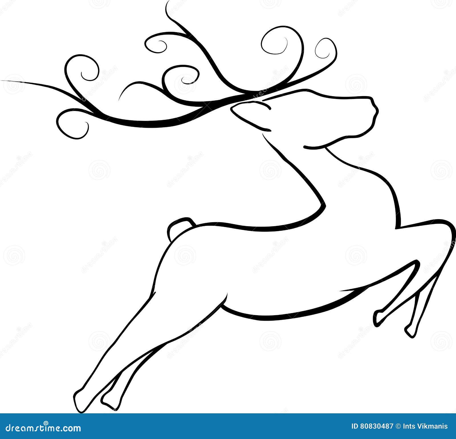 Disegni Di Natale Le Renne.Renna Di Salto Di Natale Illustrazione Vettoriale Illustrazione Di Renna 80830487