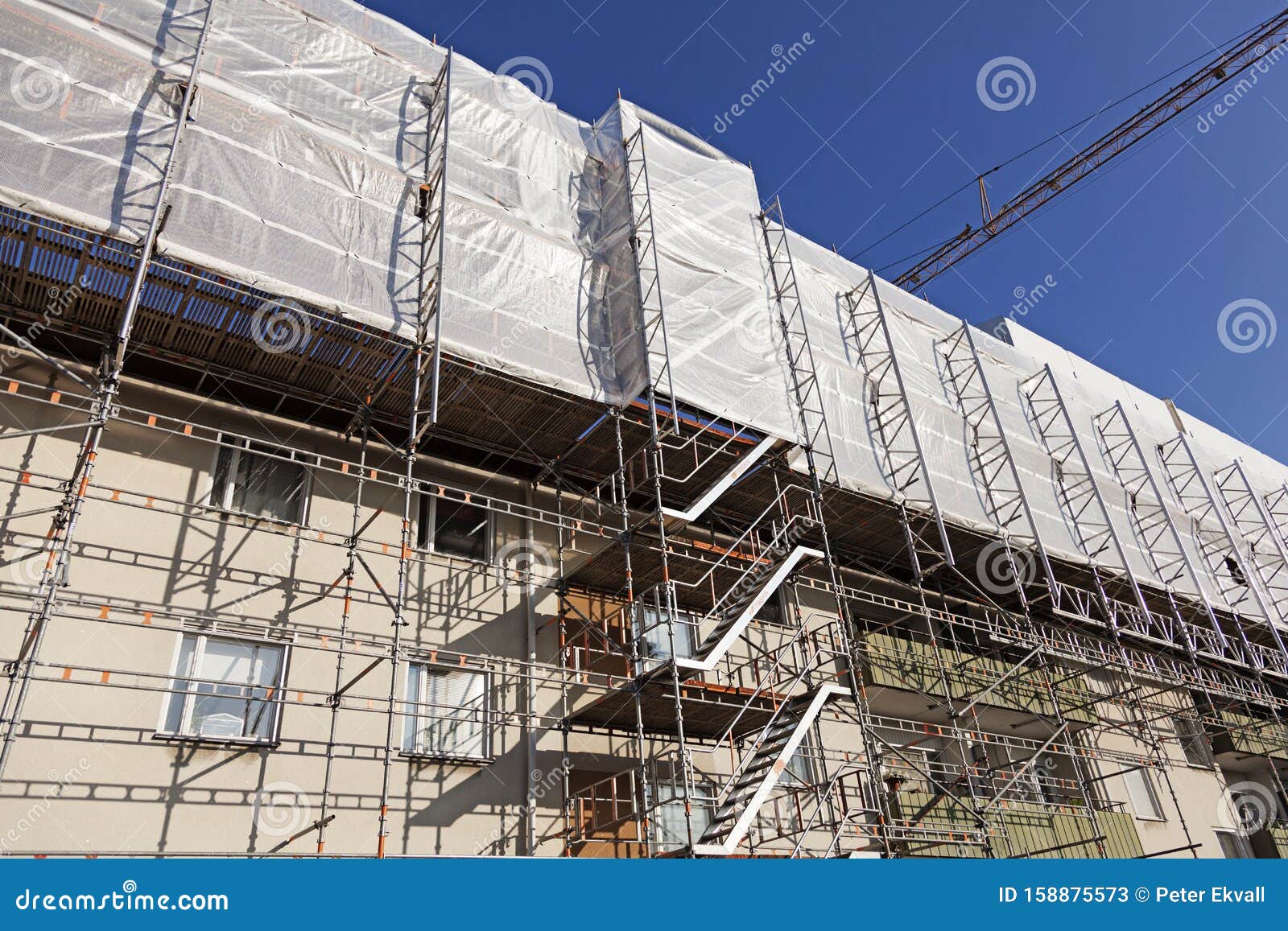 renovation of existing house on hedlunda with extension of additional floors. a lot of scaffolding has been installed and in the