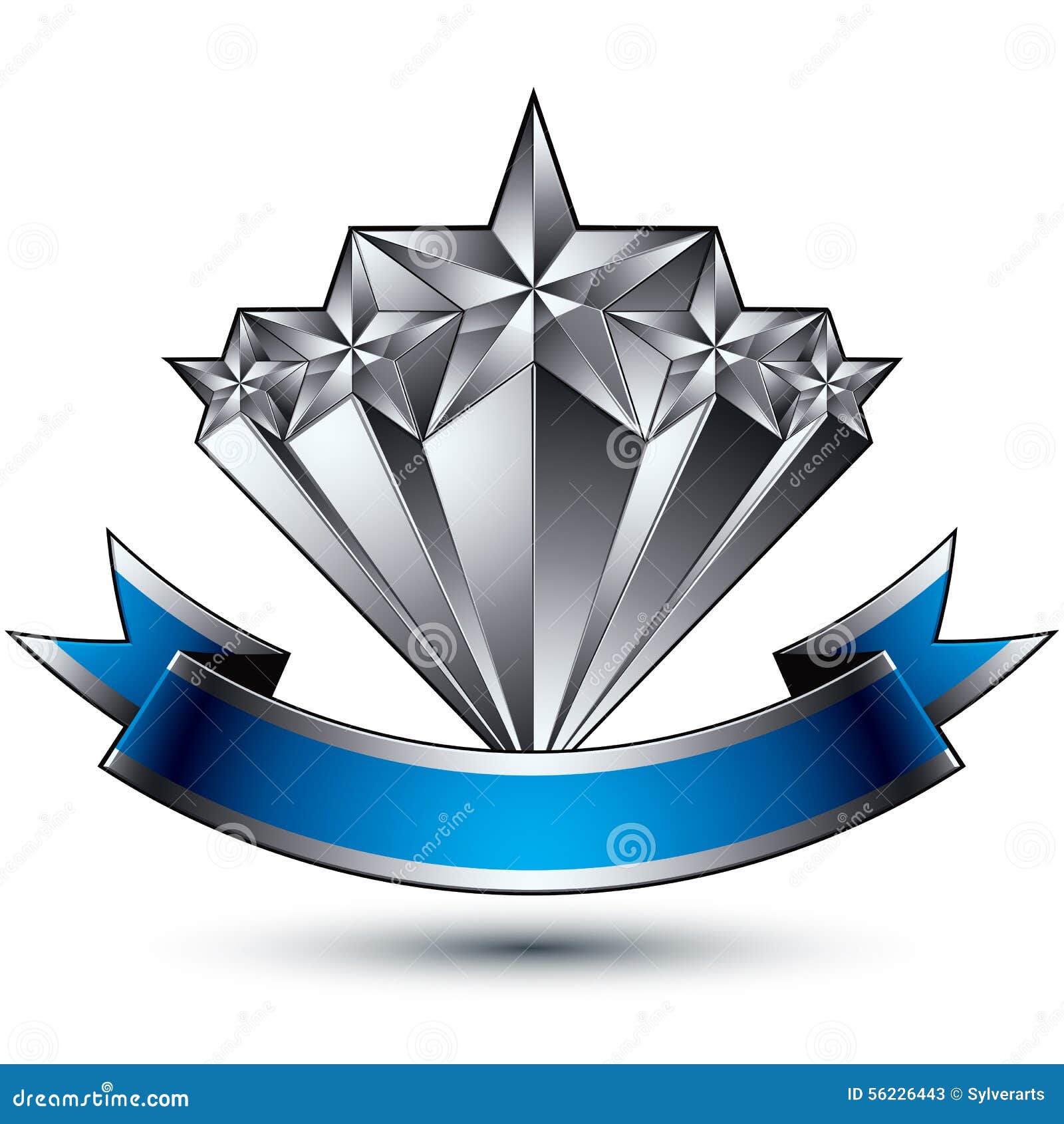 Renown Vector Silver Emblem With Pentagonal Star, 3d | CartoonDealer ...