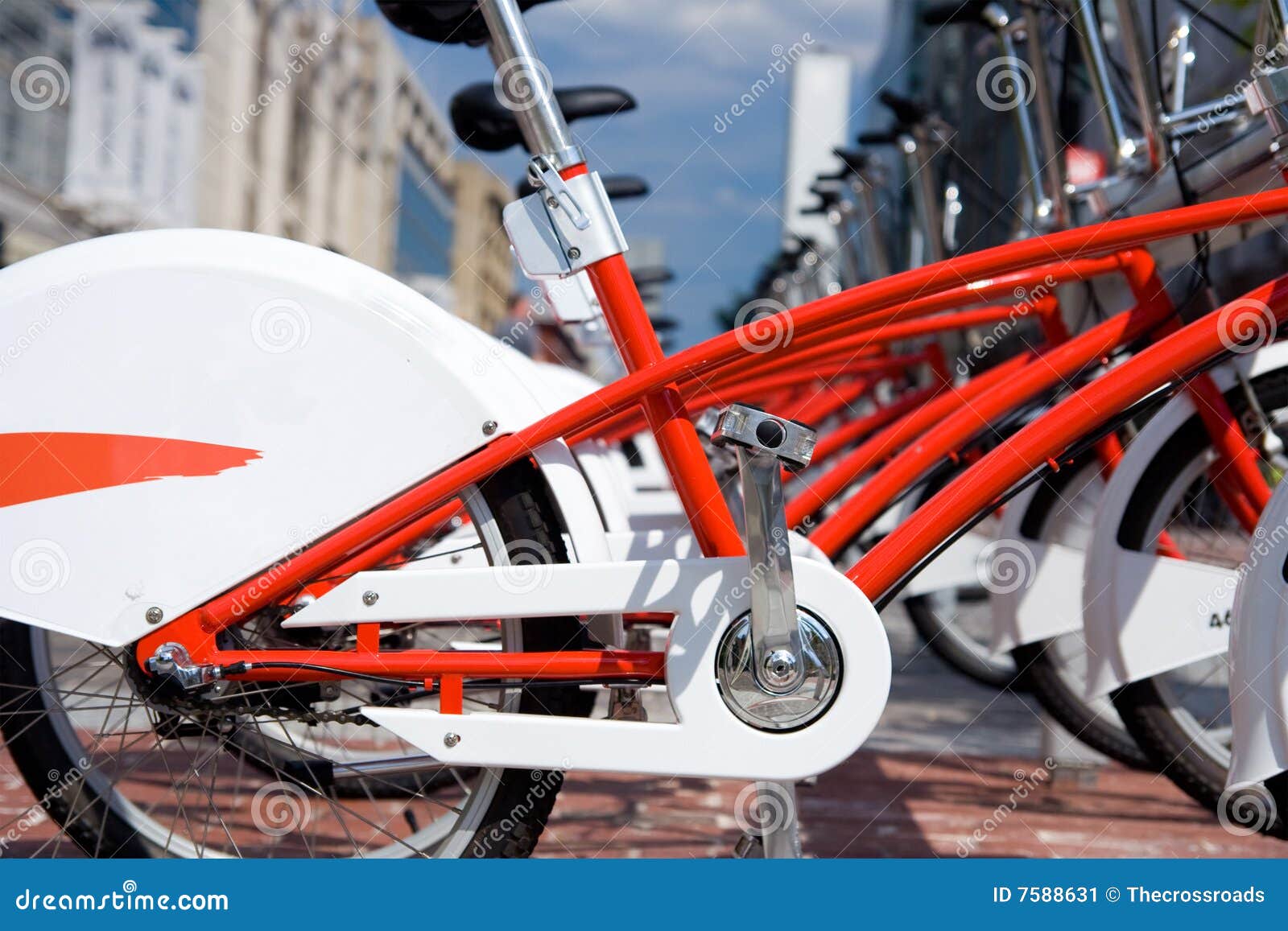 Rentabike stock image. Image of handle, rental, downtown 7588631