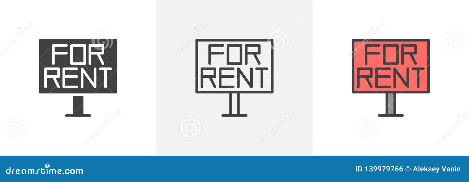 For rent board icon stock vector. Illustration of style - 139979766