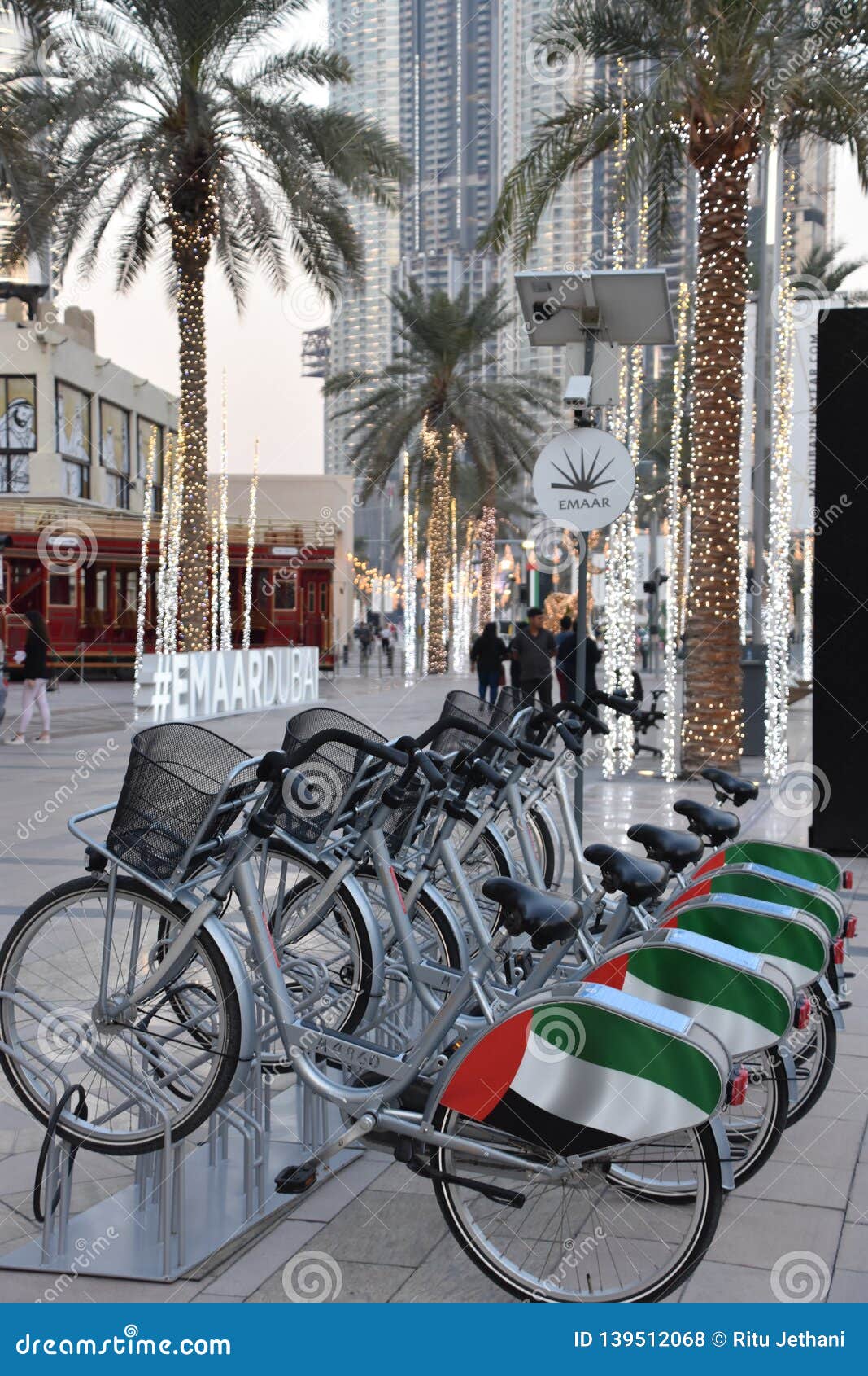 Rental bikes in Dubai, UAE editorial stock photo. Image of travel