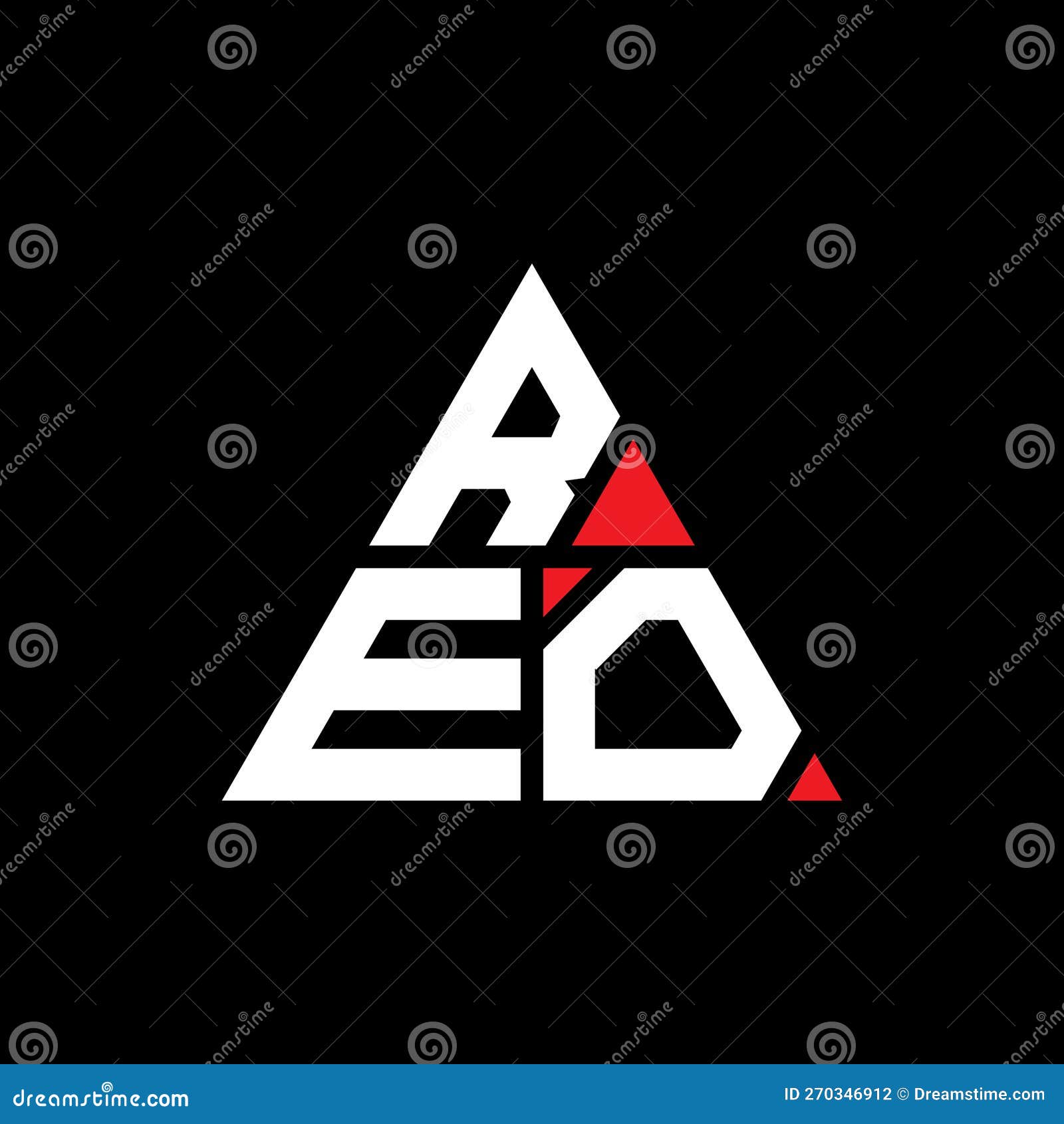 reo triangle letter logo  with triangle . reo triangle logo  monogram. reo triangle  logo template with red