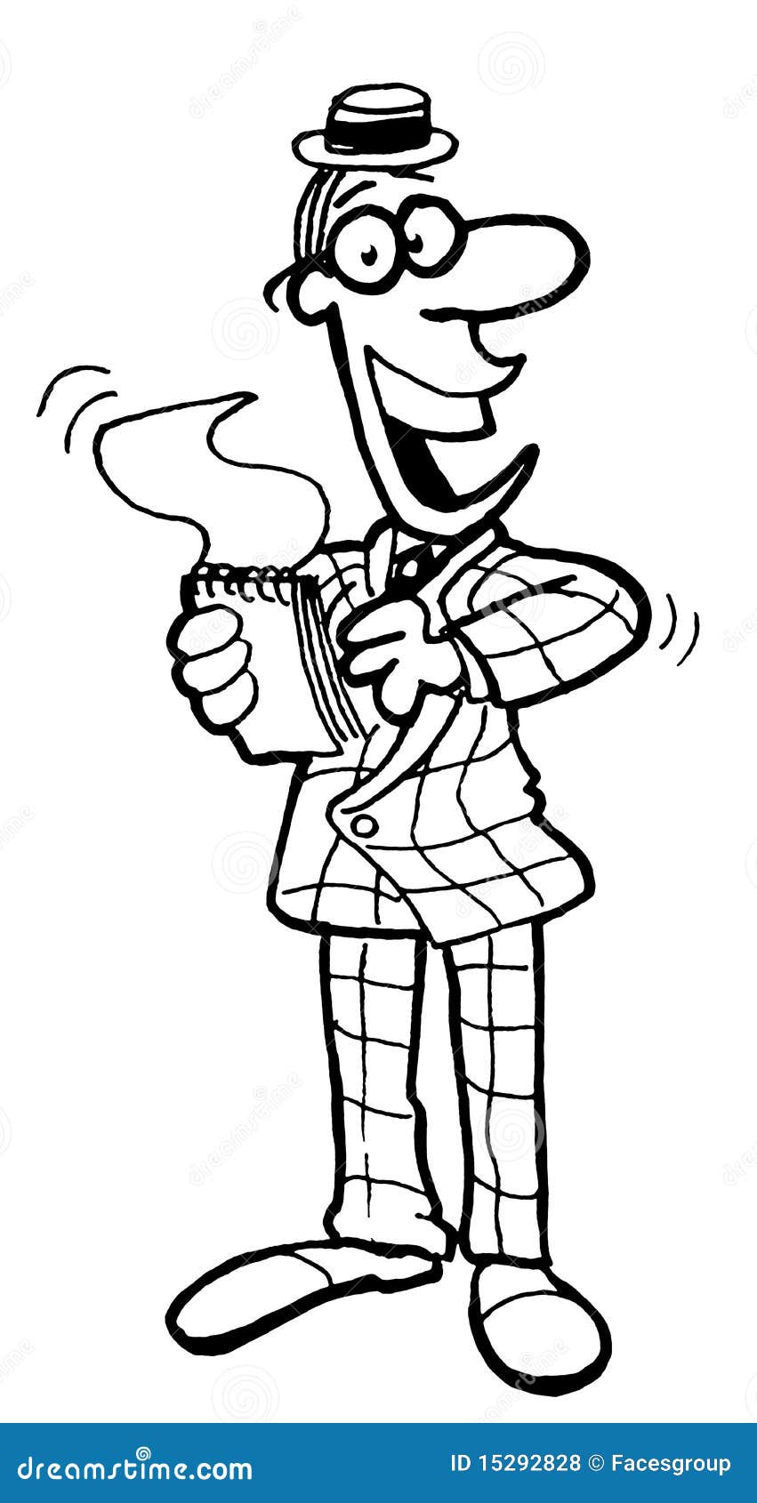 Repórter De Desenho Animado Ilustração Stock - Ilustração de entrevista,  projeto: 15292828, image size:851x1690