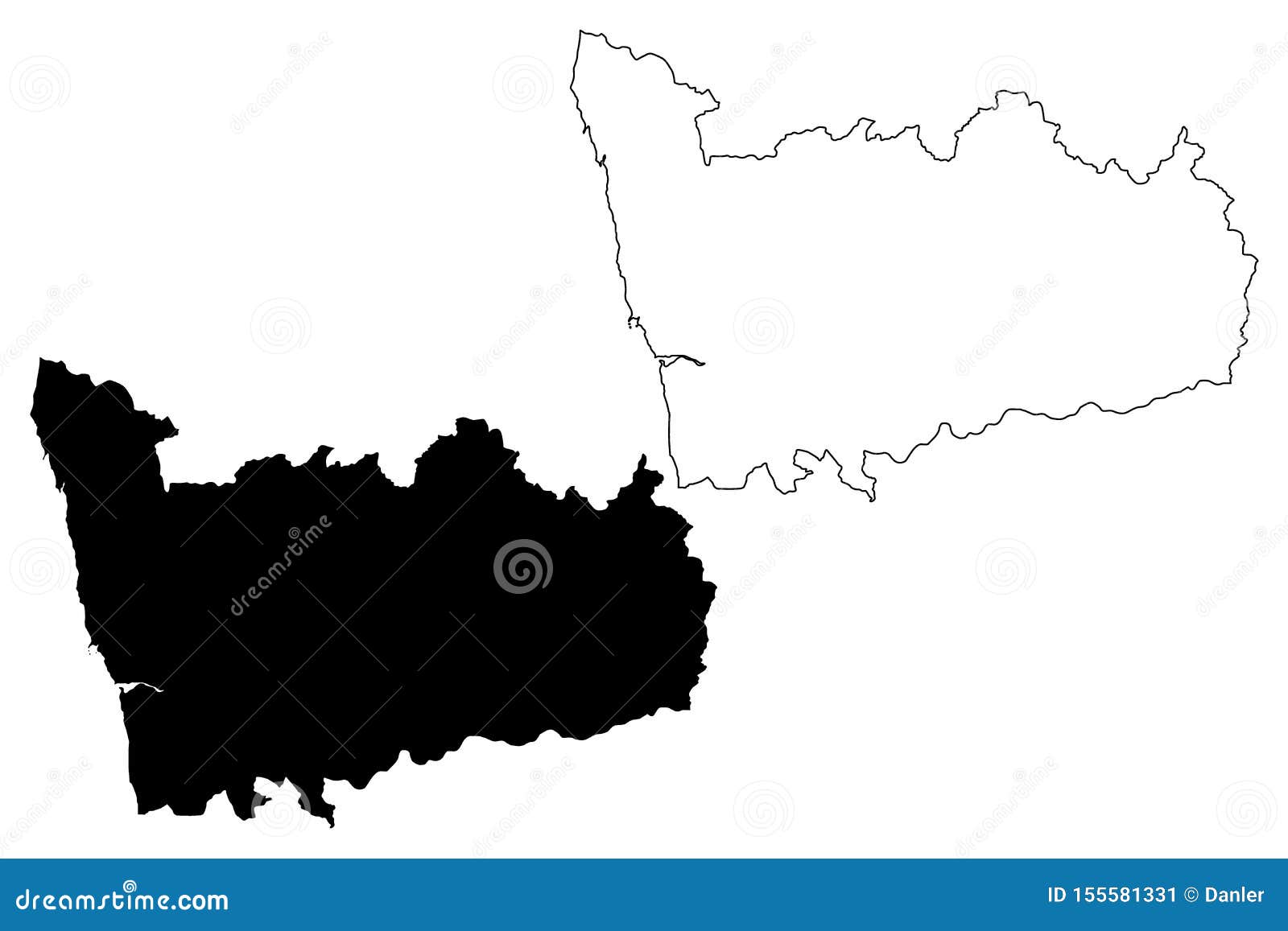 Mapa cinzento de Portugal (distritos em camadas separadas ) imagem vetorial  de chrupka© 86257284