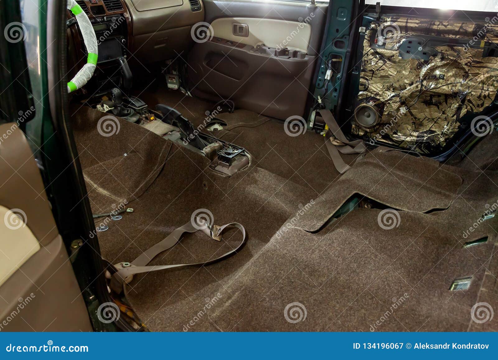 Repair Of The Car S Interior Beige And Brown Removed The