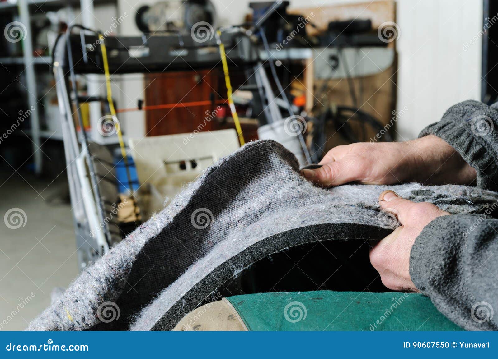 Repair of Car Seat Heating. Stock Photo - Image of cable, chair: 90607550