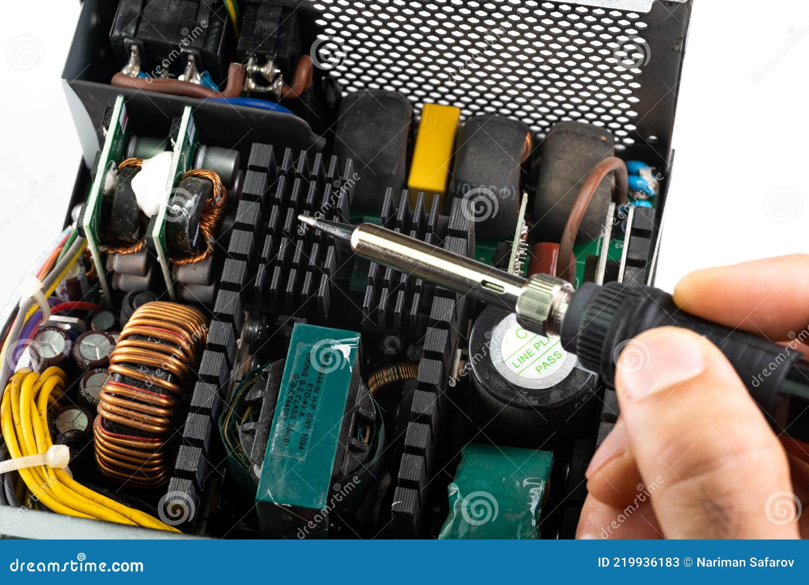 Repair of a Computer Power Supply Stock Image Image of semiconductor