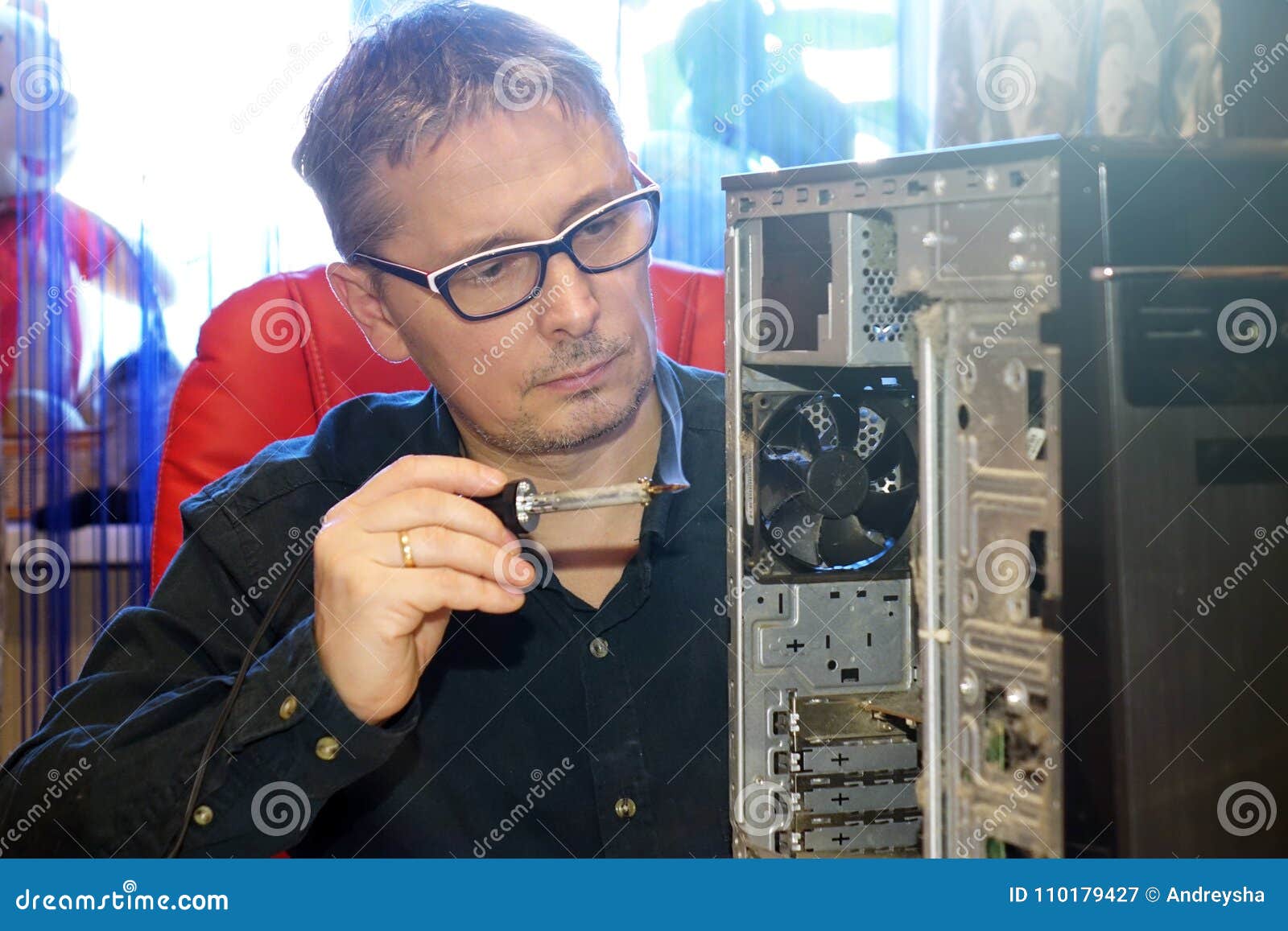 Repair of Computers at Home. Stock Image Image of fixing, problem