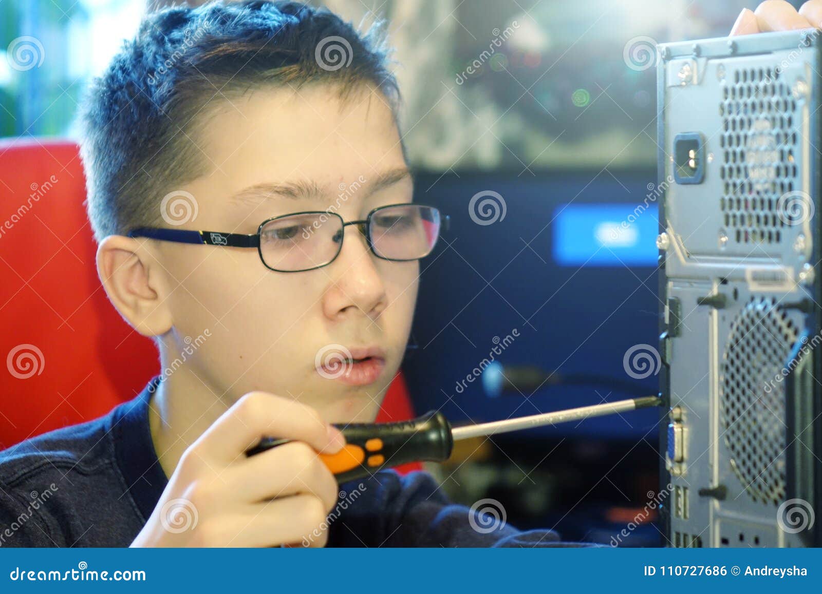 Repair of Computers at Home. Stock Photo Image of motherboard, device