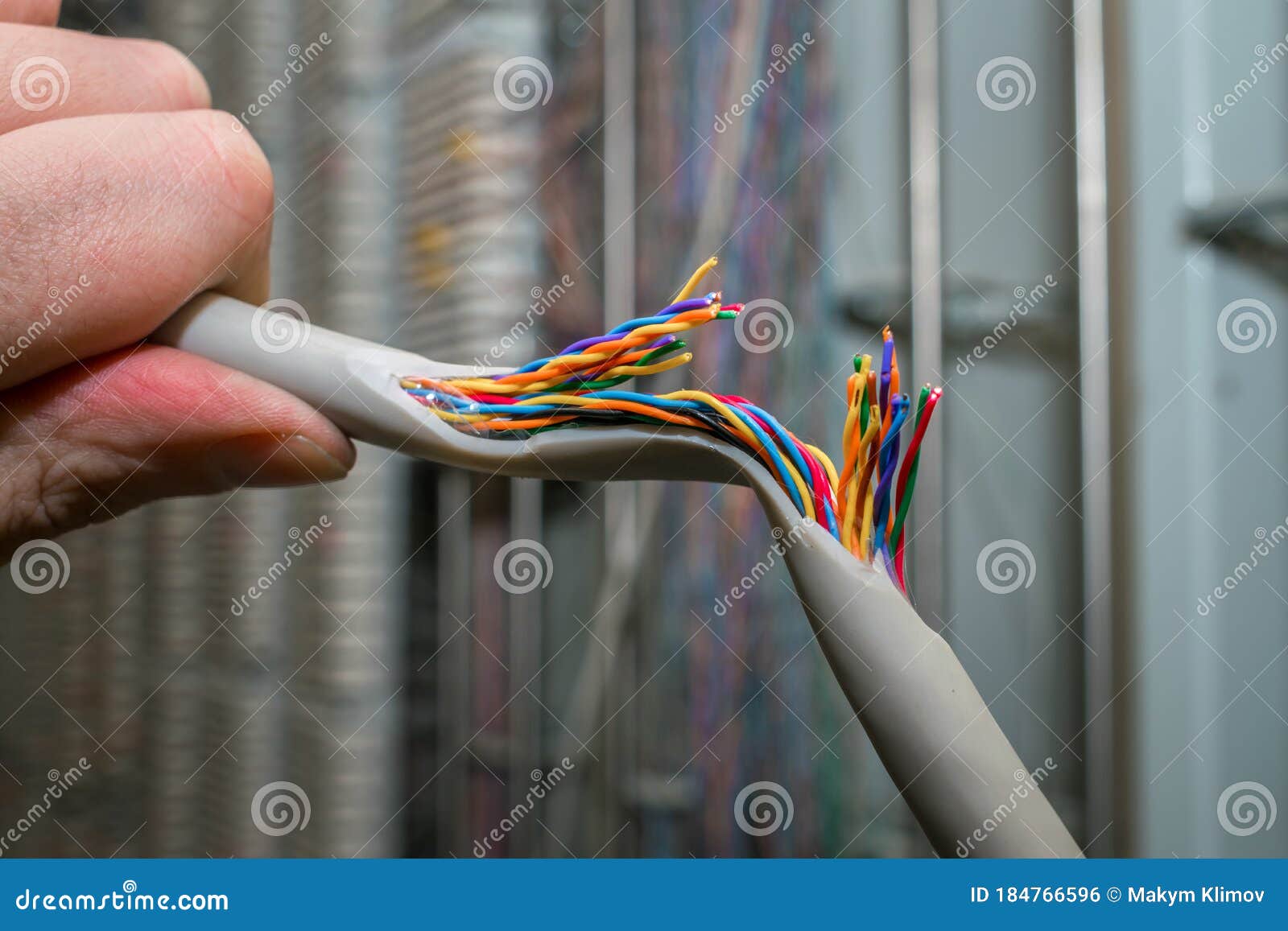 A Multicolored Multicore Wire Sticks Out From The Ceiling The Internal  Wiring Cable Is Broken Damaged Multicore Telephone Cable Stock Photo -  Download Image Now - iStock