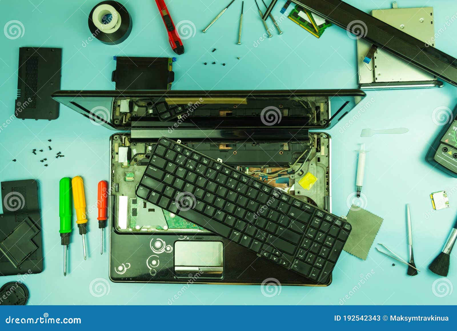 Repair, Disassembly, Laptop Cleaning Stock Image Image of hand