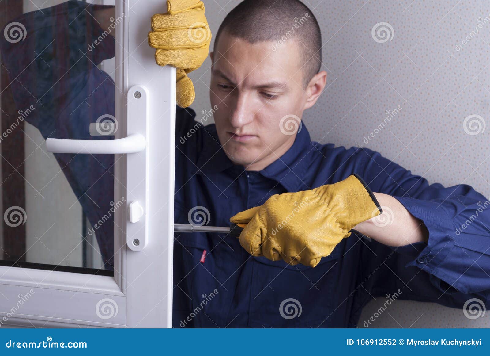 Repair door lock stock photo. Image of door, plastic 106912552