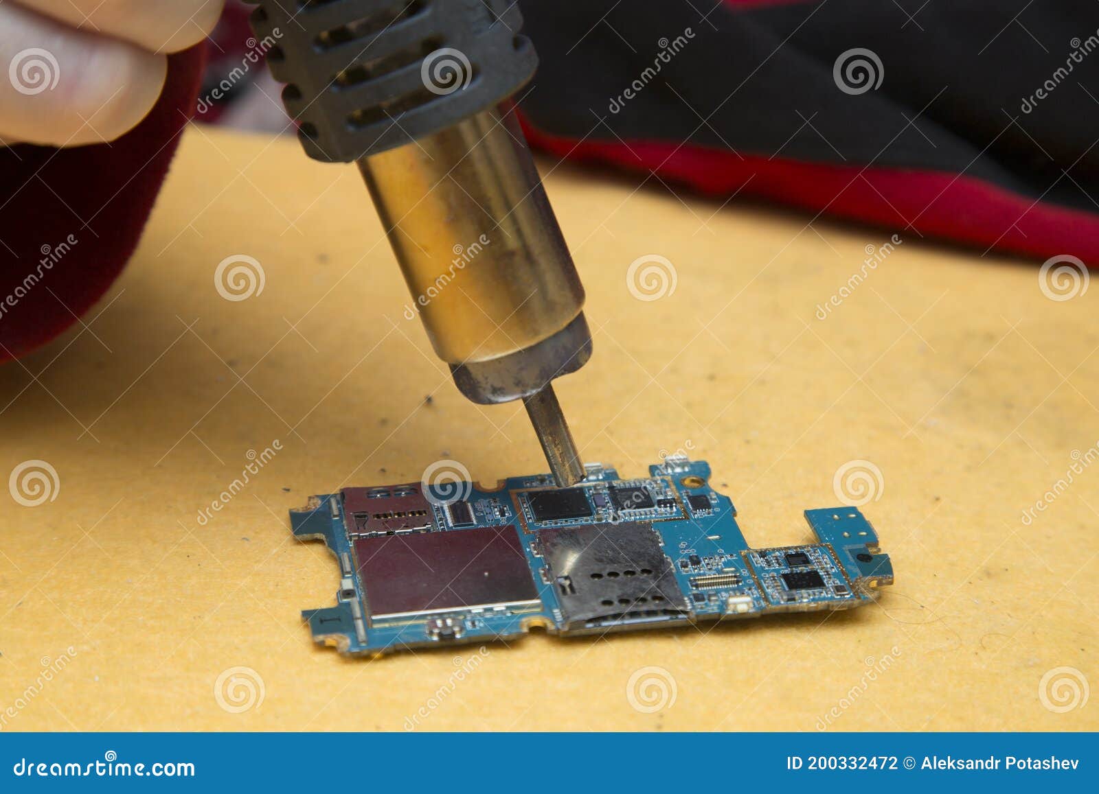 Repair of Electronic Boards. a Tool for Repairing Electronic Components Stock Photo Image of