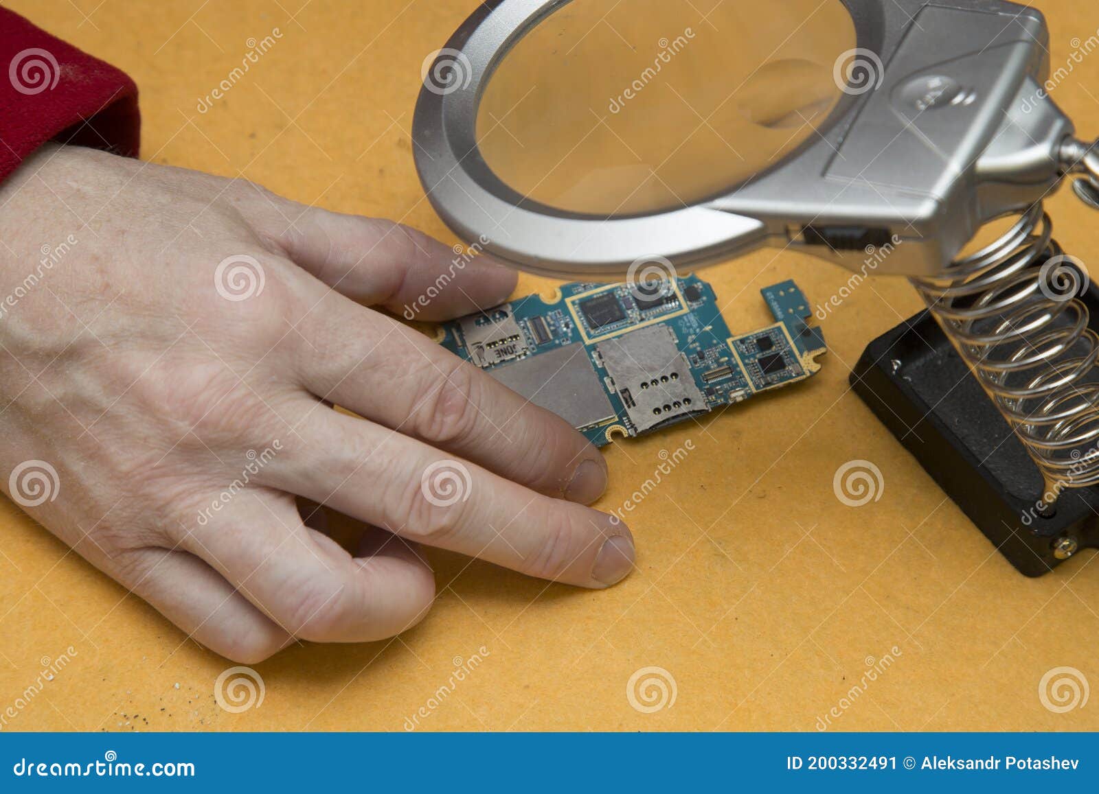 Repair of Electronic Boards. a Tool for Repairing Electronic Components Stock Image Image of