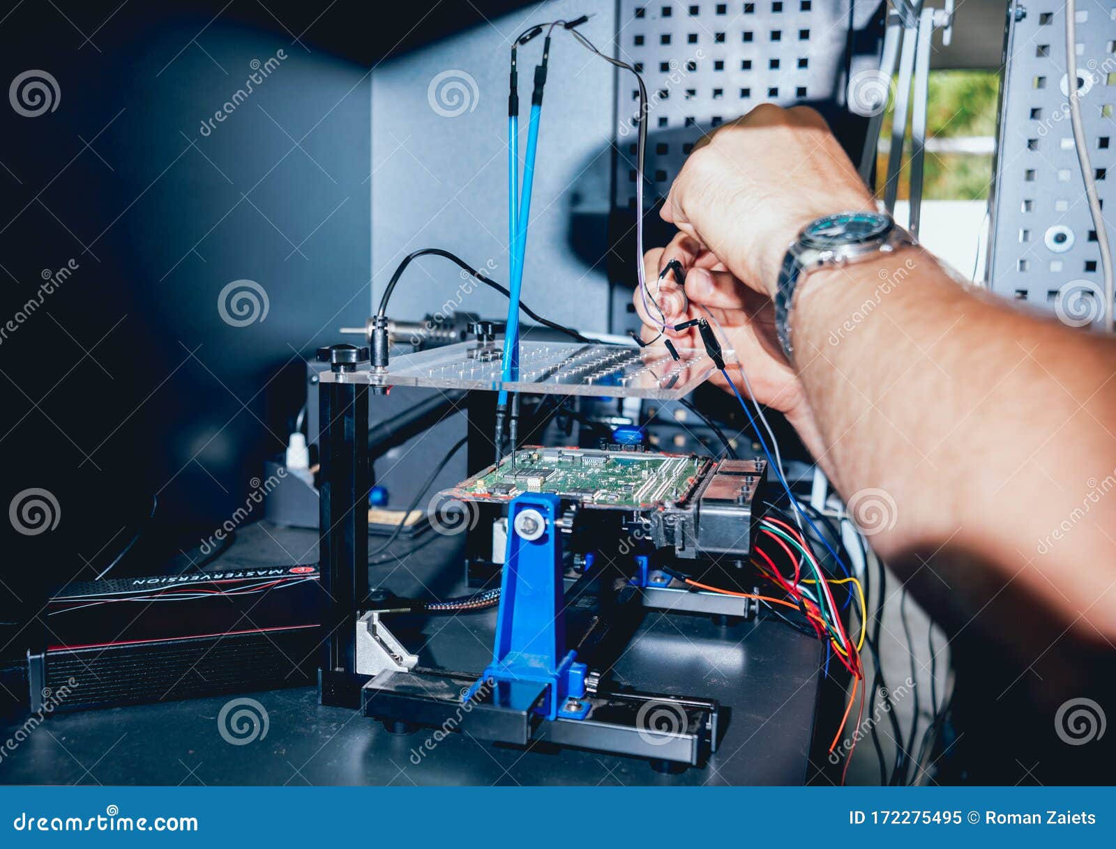 Repair of Electronic Devices, Soldering and Circuit Board Stock Image