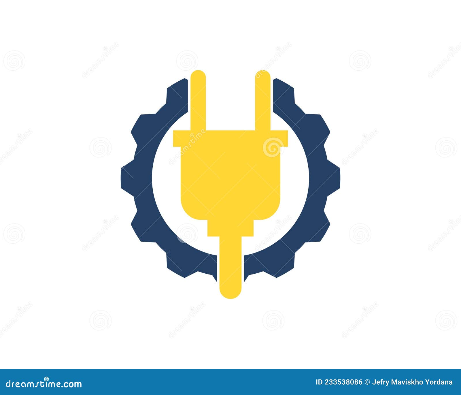 Repair Gear with Electrical Plug Inside Stock Vector Illustration of