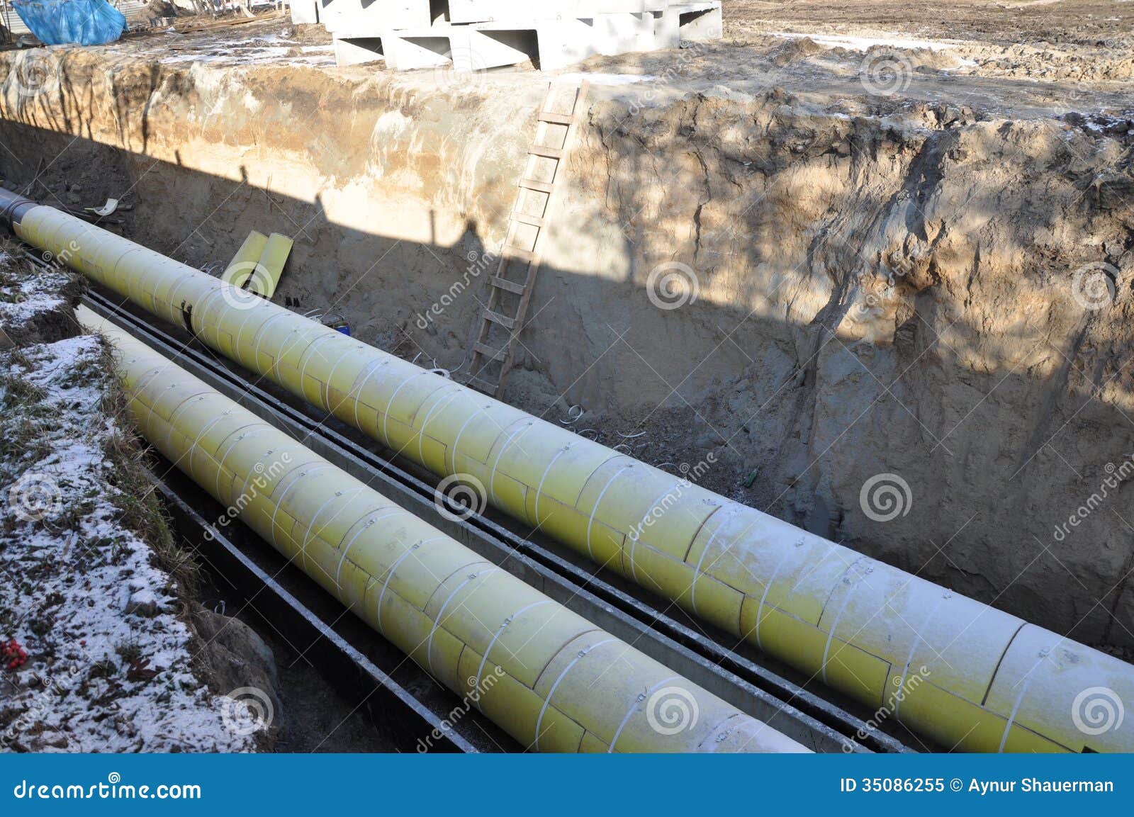 Repair of heating pipes stock image. Image of caps, municipal 35086255