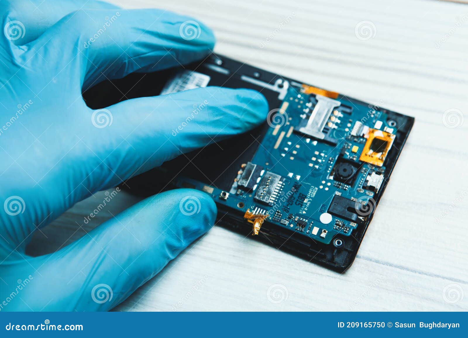 Repair of Motherboards and Other Technicians Stock Photo Image of
