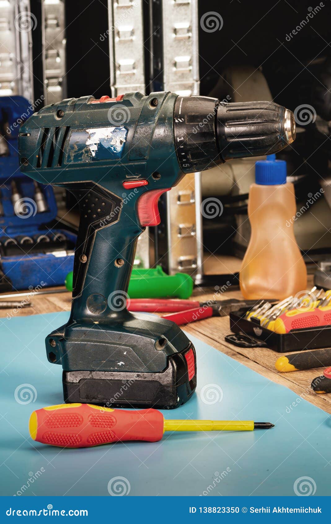 Repair of Power Tools in the Service Center Stock Photo Image of