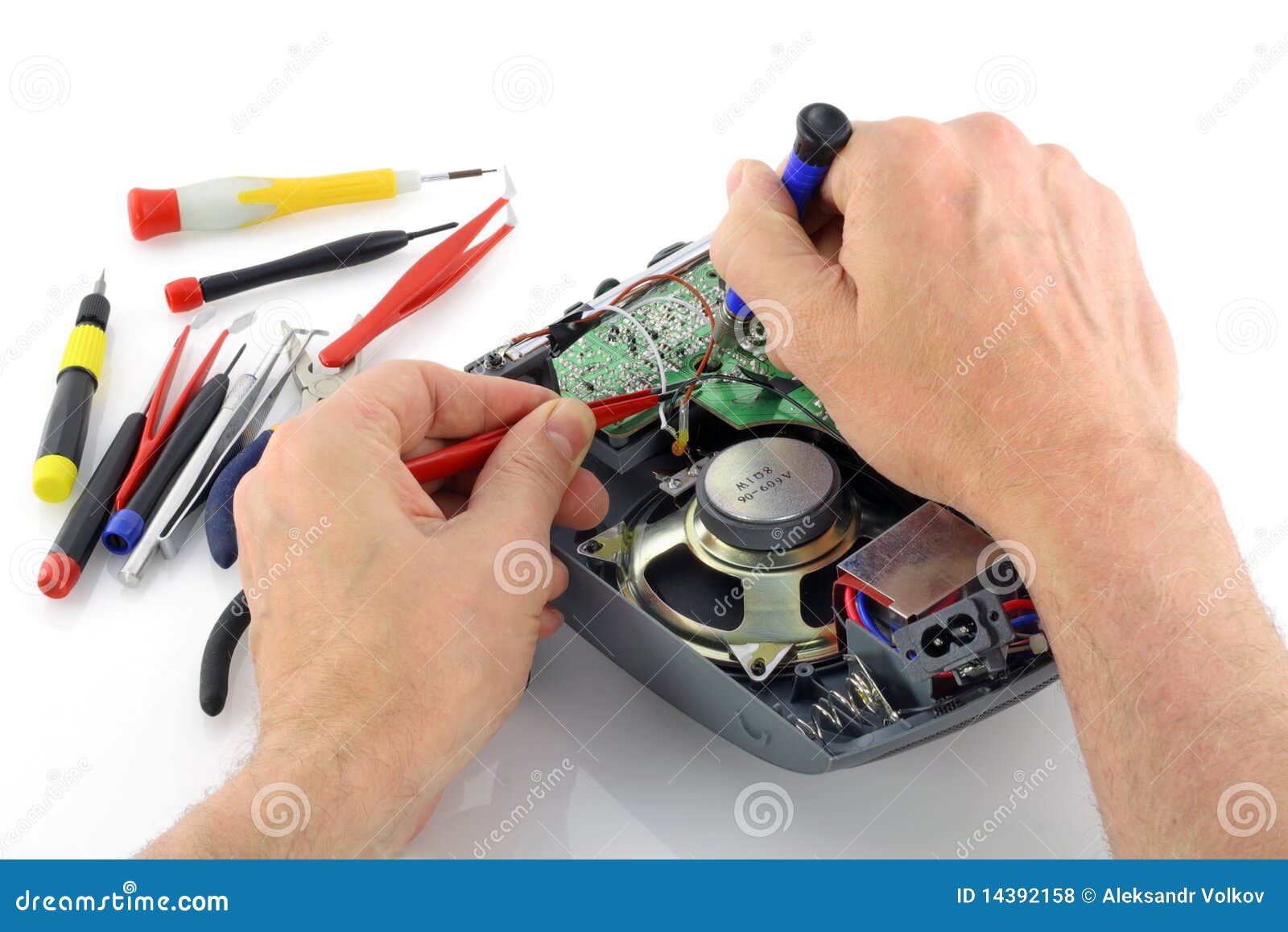Repair of the radio stock photo. Image of expertise, repair 14392158
