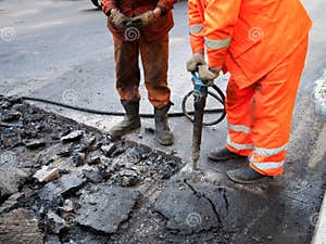 Repair Of Roads Stock Photo Image Of Restoring Heavy 9294430