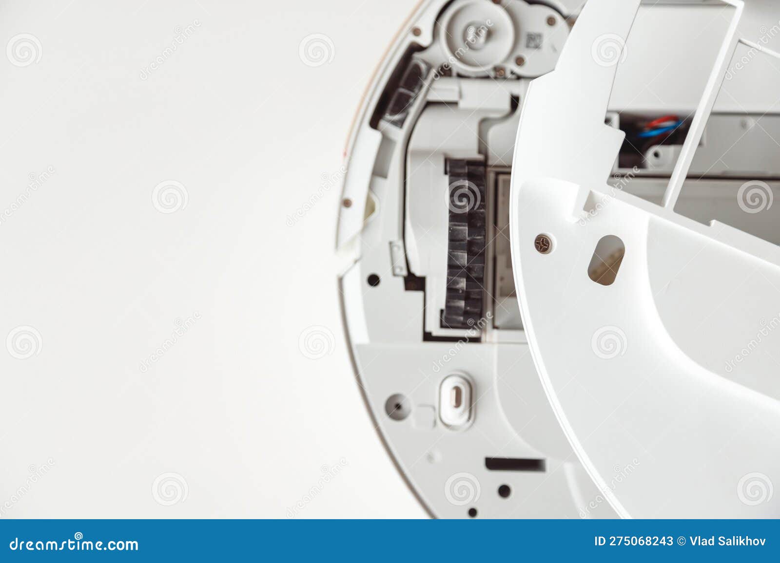 Repair of the Robot Vacuum Cleaner. Disassembled Robot Vacuum Cleaner