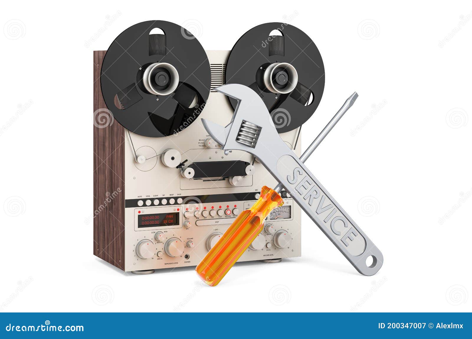 Repair and Service of Retro Reel-to-reel Tape Recorder, 3D