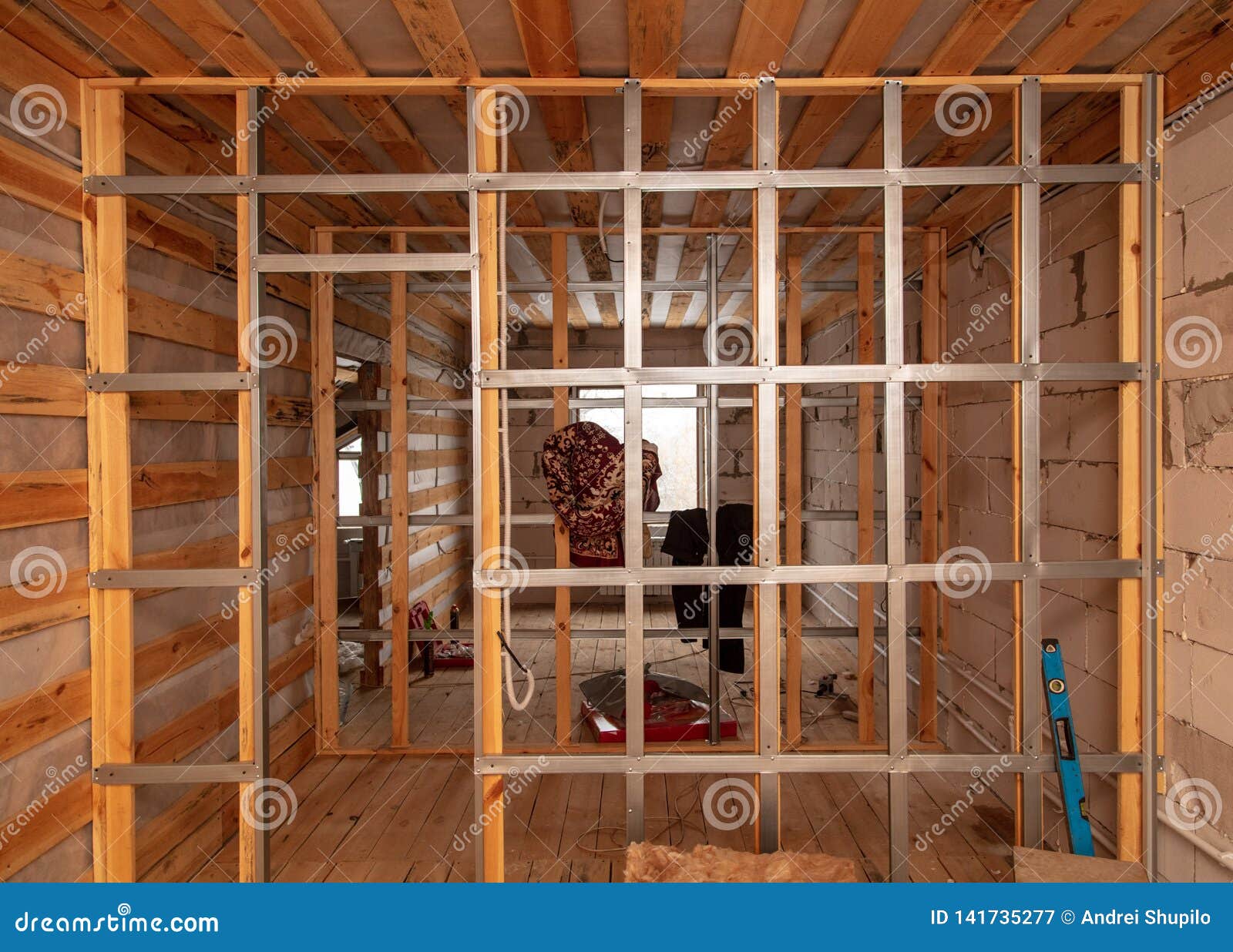 Repair of Walls at a Construction Site Stock Image Image of wall