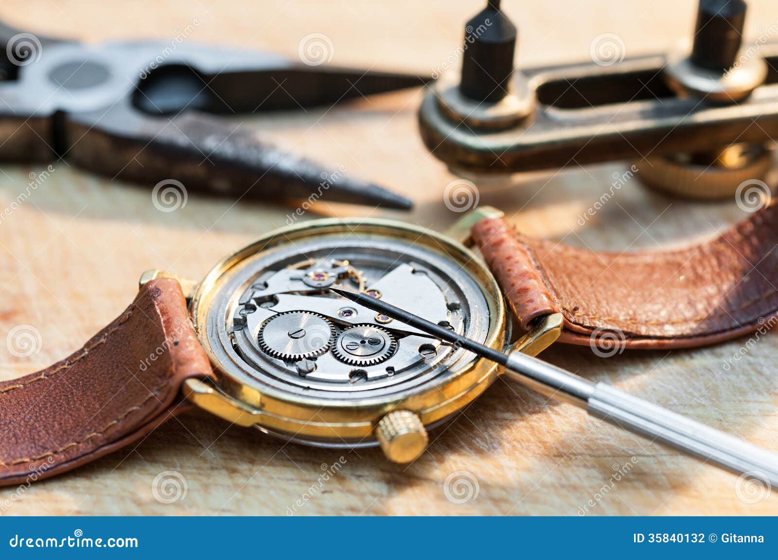 Repair of watches stock photo. Image of object, clock 35840132