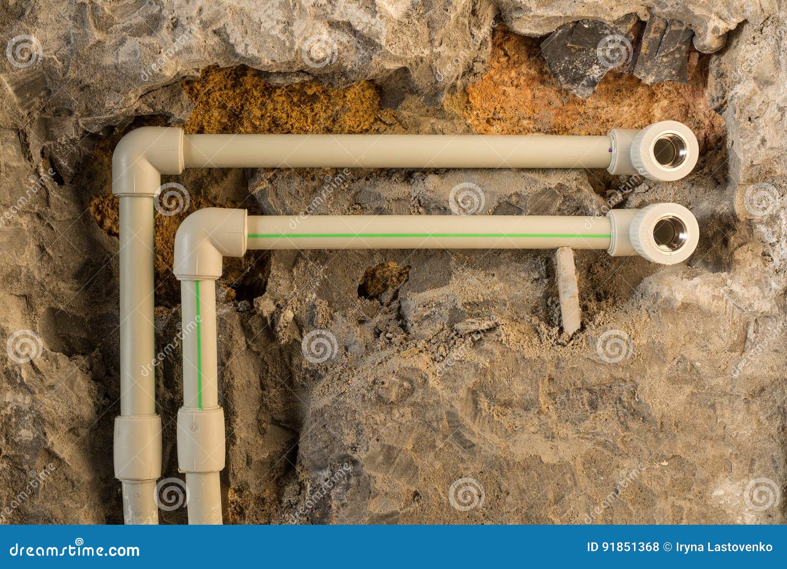 Repair of the Water Supply System. Stock Photo Image of overhaul