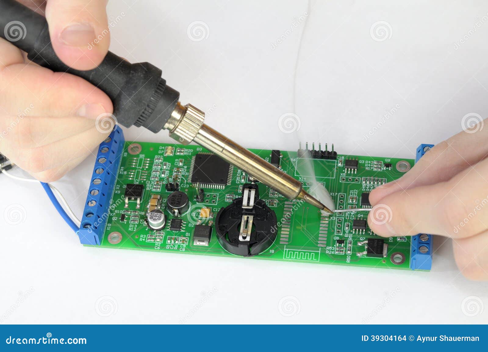 Repairing Electronic Board with Reek Stock Photo Image of circuit