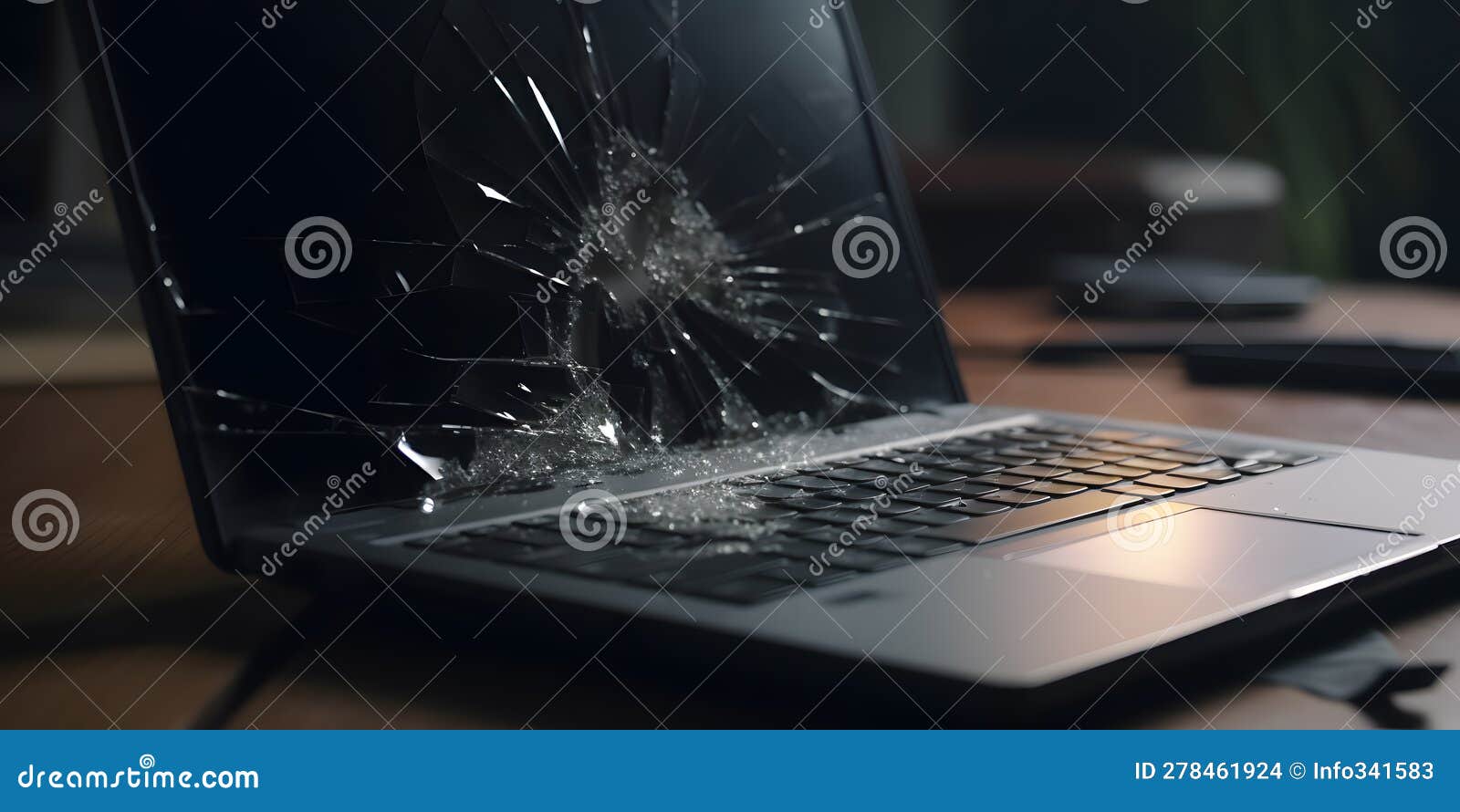 Repairing a Laptop with a Broken Screen Hinge Dynamic Lig Generative AI Stock Illustration