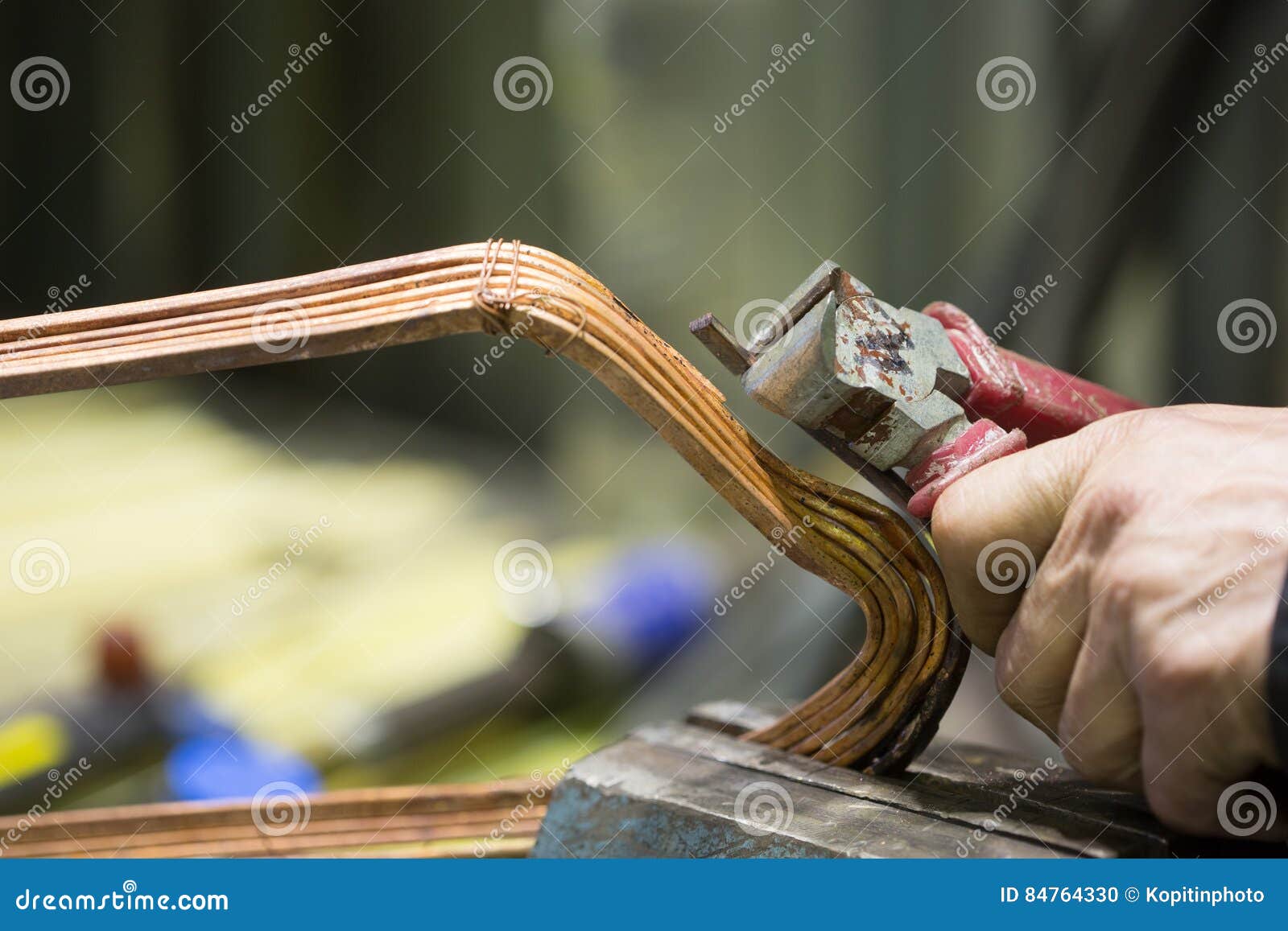 Repairing Transformer and Welding Copper Wire Stock Photo Image of