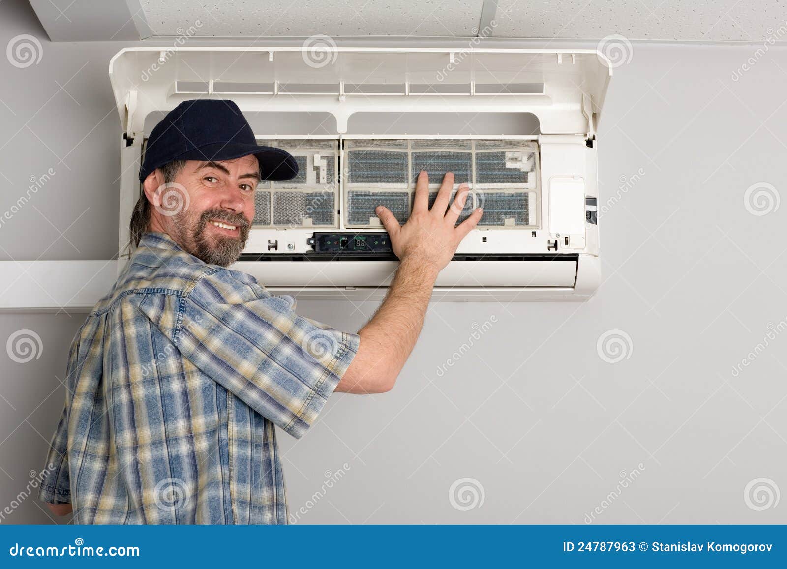 Repairman air conditioner stock image. Image of cool 24787963