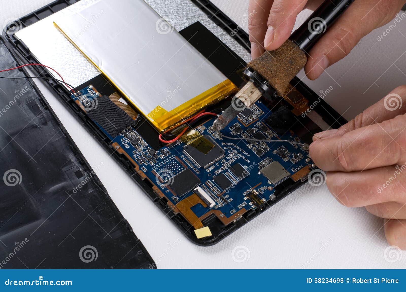 Repairman Soldering Electronic Device Stock Photo Image of engineering, electrical 58234698