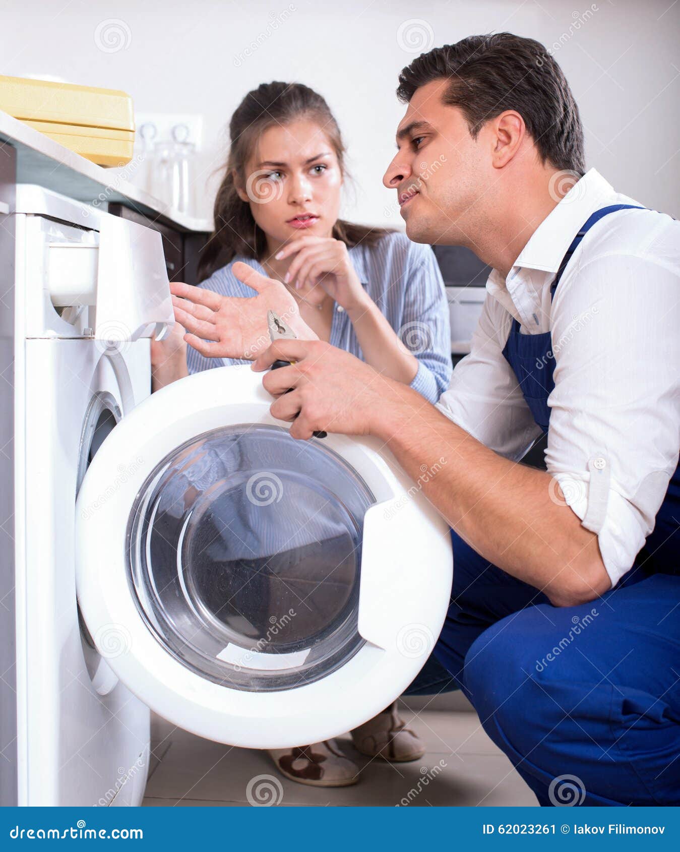 wife washing machine repairman
