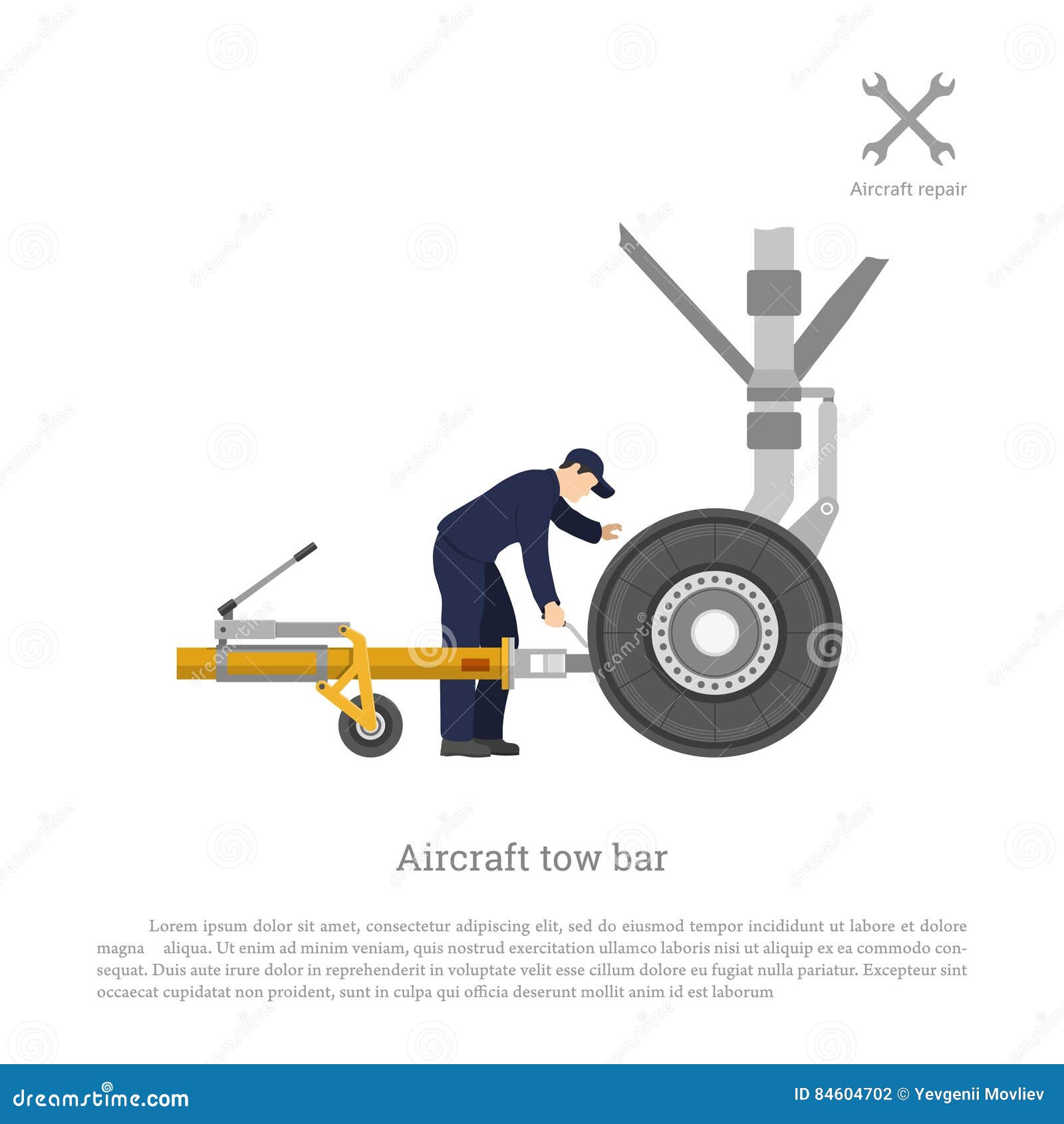 Reparatur Und Wartung Des Flugzeuges Mechanische Verschlüsse Die  Anhängerkupplung Vektor Abbildung - Illustration von luftfahrt,  hintergrund: 84604702