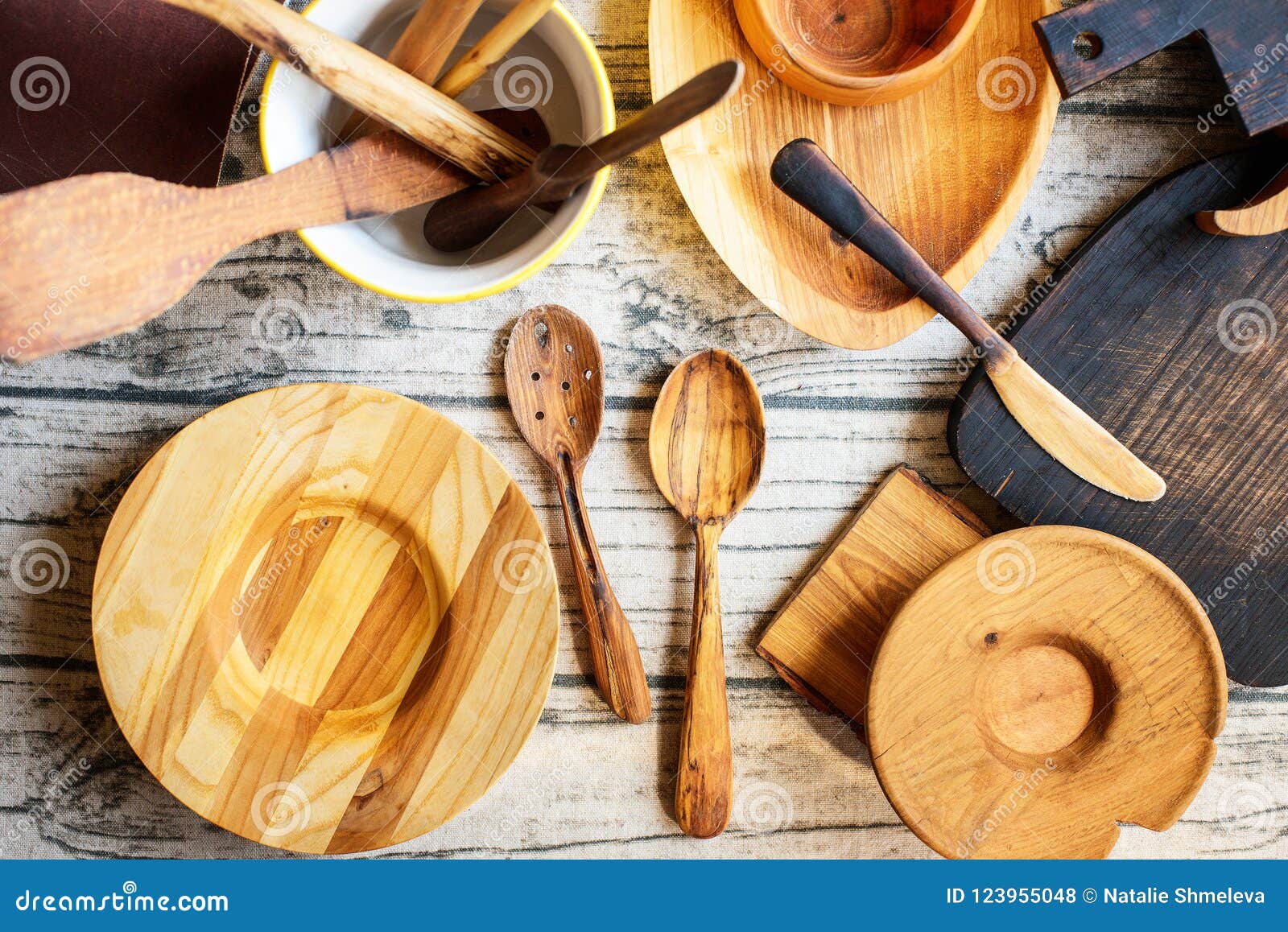 Reparing wooden utensils stock photo. Image of cutlery 123955048