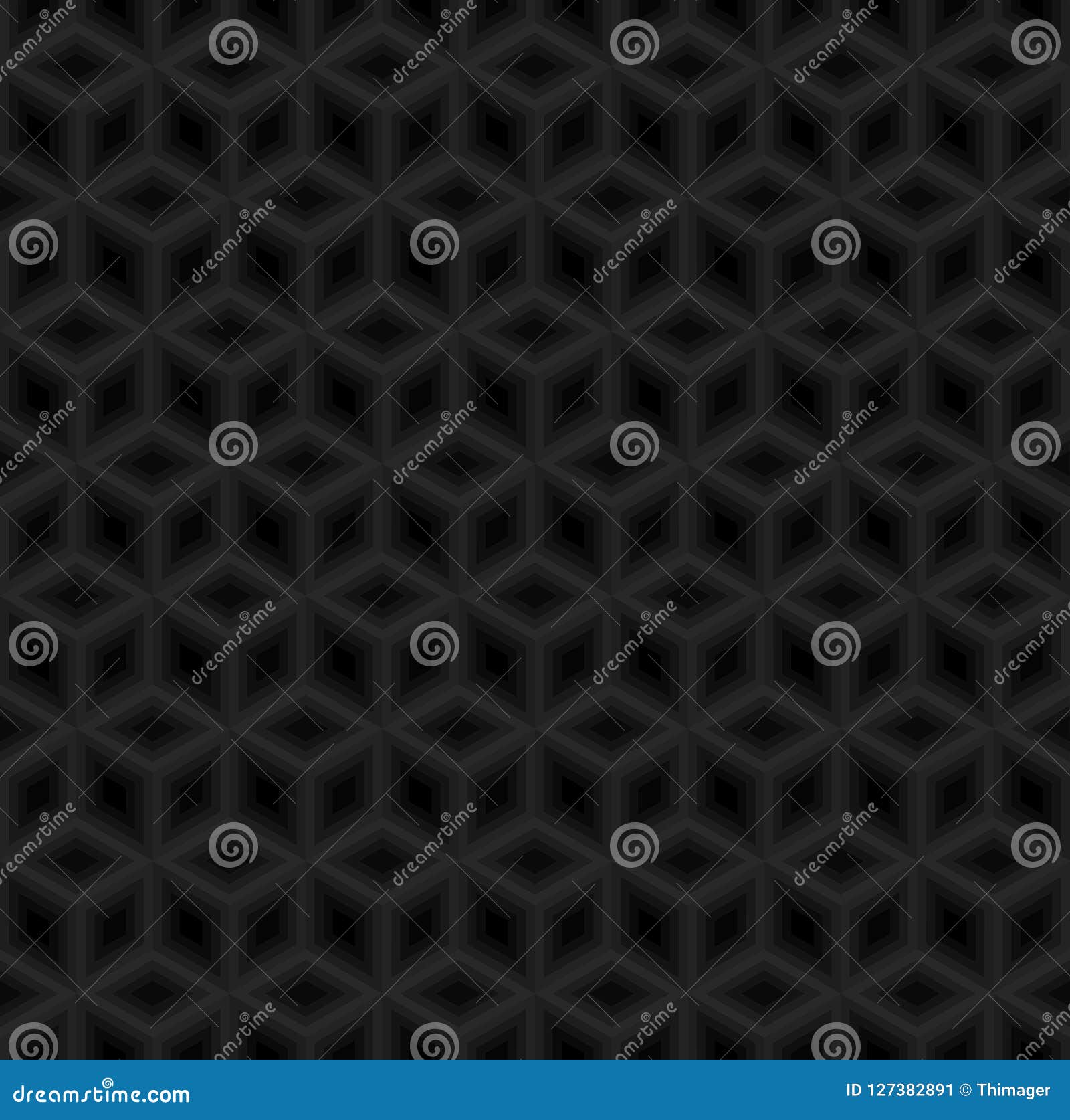 Black Cubes Pattern Seamless Background Vector. Stock Vector