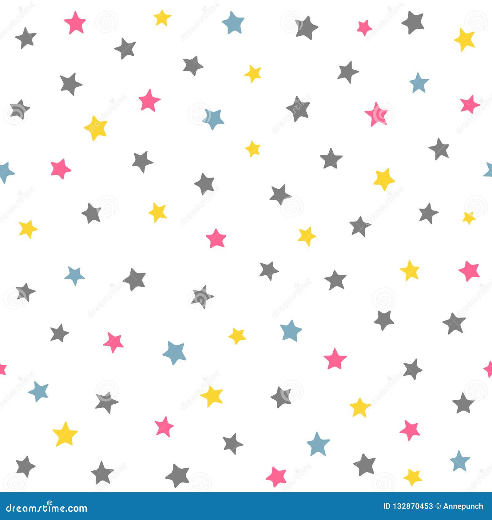 repeated coloured stars. cute seamless pattern for kids.