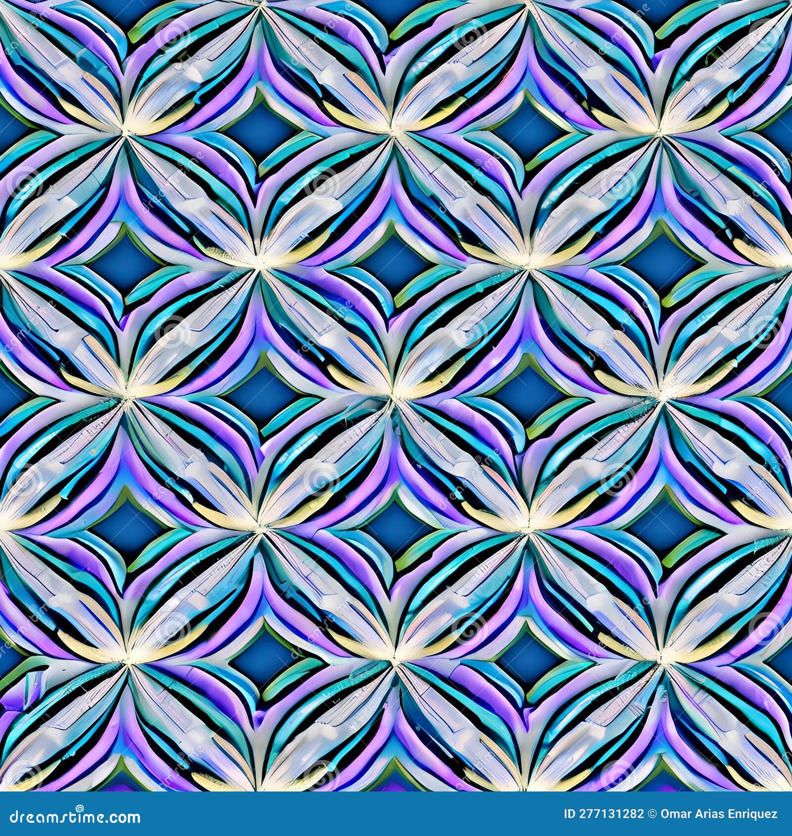a repeating pattern of interlocking diamonds in shades of blue and purple2, generative ai