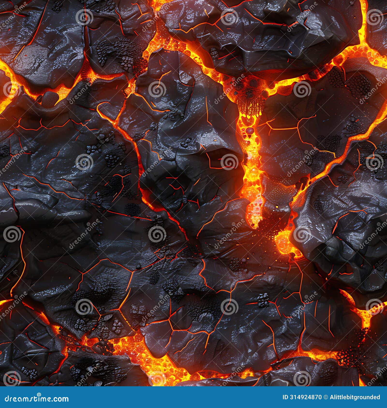 repeating pattern of lava rock floor suitable for unreal engine or game 