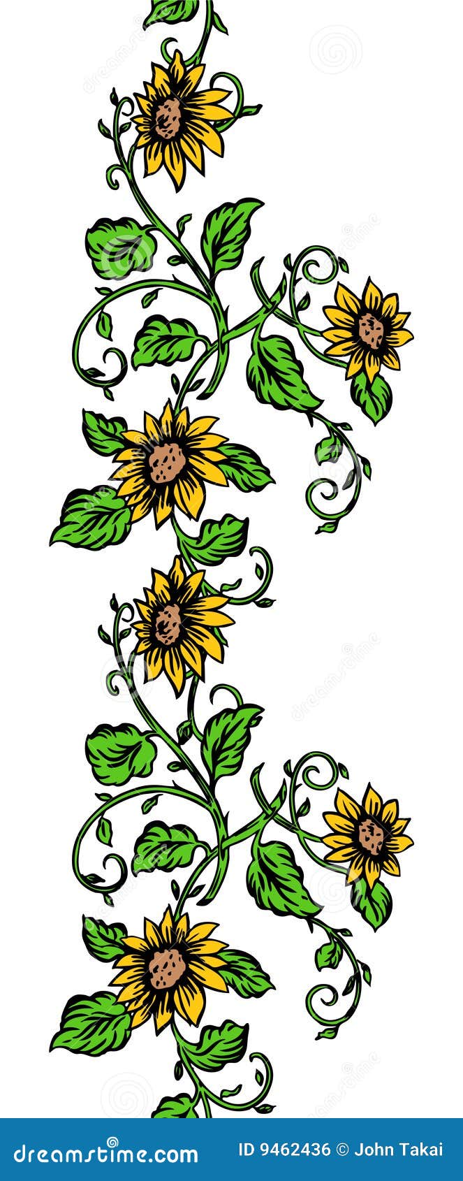 Download Repeating Sunflower Banner stock vector. Illustration of ...