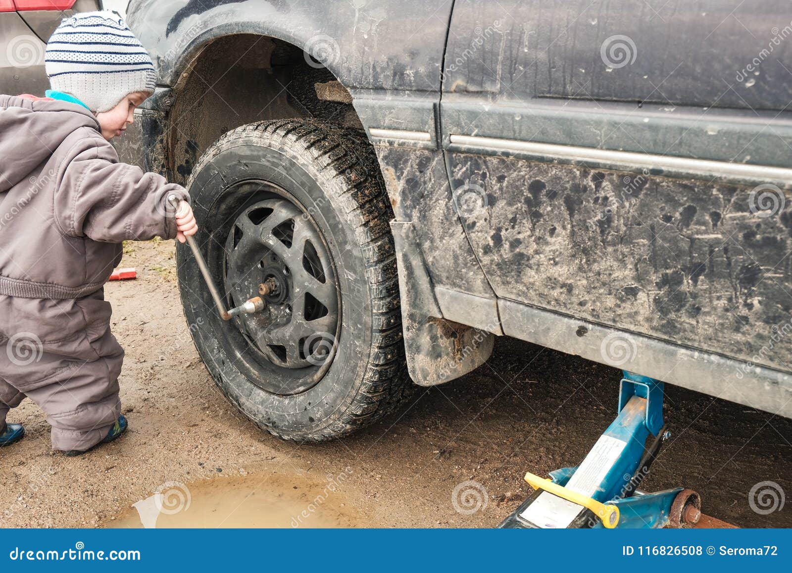 Replacement Wheels in the Car Stock Photo Image of real, master